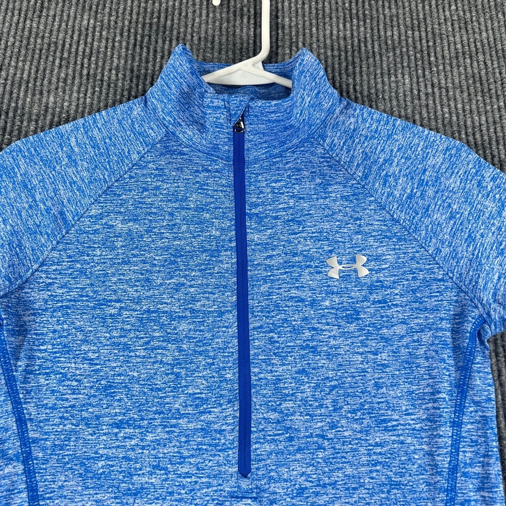 Under Armour Shirt Womens XS Extra Small Blue‎ Long Sleeve 1/4 Zip Heat Gear